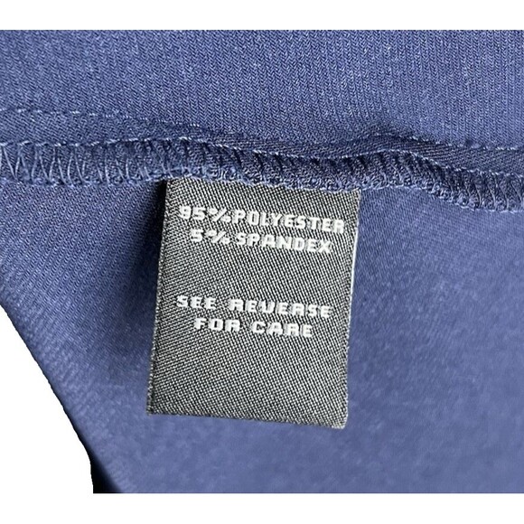 MSK O-Ring Collared Shift Dress Women's Size Large Navy Blue Stretch Casual - Picture 7 of 8